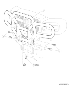 Brush Guard Diagram and Parts List for HUV4421DXP 2006-11 Husqvarna Lawn Tractor