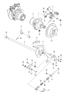 Parking Brake Diagram and Parts List for PZ29 (9665580100)(2019-05) Husqvarna Lawn Mower