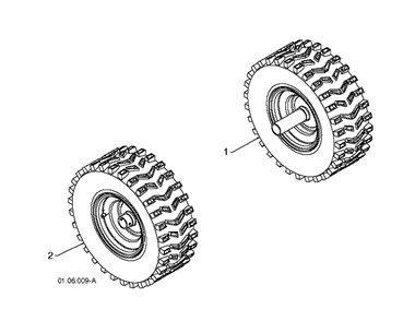 Wheels Tires Diagram and Parts List for 5524ST (96191001612)(2012-08) Husqvarna Snow Blower