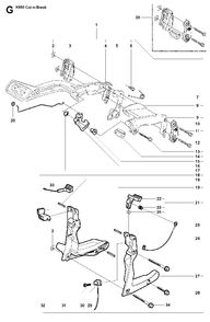 Handle And Controls Diagram and Parts List for K650CUT-N-BREAK 2008-11 Husqvarna Circular Saw