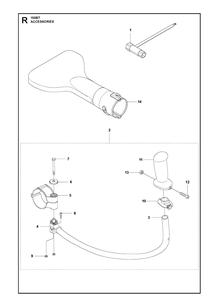 Accessories Diagram and Parts List for 150BT  Husqvarna Leaf Blower / Vacuum