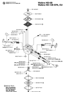 Carburetor Diagram and Parts List for 362XP 20070100001-Current Husqvarna Chainsaw
