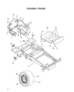 Chassis / Frame Diagram and Parts List for EZ4822 (968999696)(2007-07) Husqvarna Lawn Mower