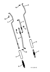 Handle 2 Diagram and Parts List for 5524ST (96191001612)(2012-08) Husqvarna Snow Blower