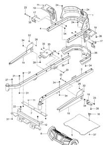 Frame Diagram and Parts List for Z142 (96792480100)(2018-10) Husqvarna Lawn Mower