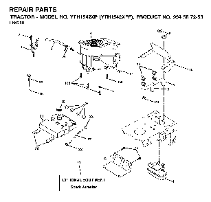Engine Diagram and Parts List for YTH1542XPF (954567253)(2002-03) Husqvarna Lawn Tractor