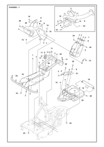 Chassis Diagram and Parts List for P524XREFI  Husqvarna Lawn Tractor