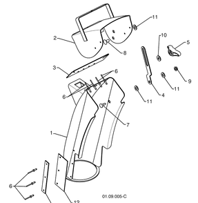 Control Panel / Discharge Chute 2 Diagram and Parts List for 1827SB (961930047)(2009-07) Husqvarna Snow Blower