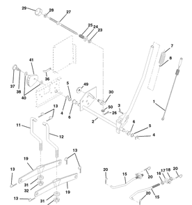 Mower Lift Diagram and Parts List for YTH160 (954140008B)(1998-07) Husqvarna Lawn Mower