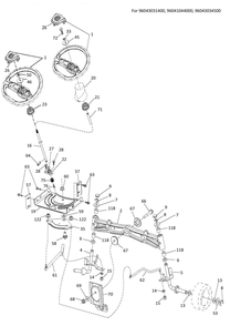 Steering Diagram and Parts List for TS142 2020 Husqvarna Lawn Tractor