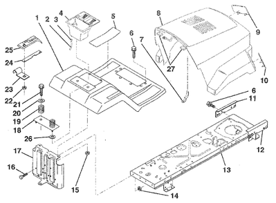 Fender / Chassis Diagram and Parts List for LR120 (954000412-B)(1992-10) Husqvarna Lawn Tractor