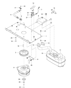 Engine Plate Diagram and Parts List for MZ54 (96769610200)(2018-04) Husqvarna Lawn Mower