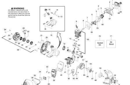 Engine Diagram and Parts List for 128CD 2010-03 Husqvarna Trimmer