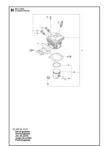 Cylinder Piston Diagram and Parts List for 365 X-TORQ Husqvarna Chainsaw