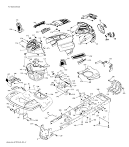 Chassis Diagram and Parts List for TS354  Husqvarna Lawn Tractor