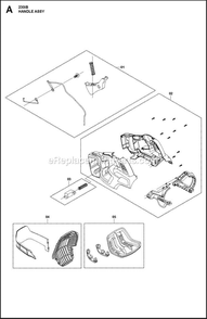 Handle Diagram and Parts List for 230IB  Husqvarna Leaf Blower / Vacuum