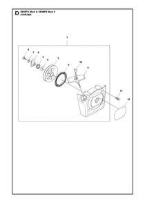 Starter Diagram and Parts List for 580BTSMARKII  Husqvarna Leaf Blower / Vacuum