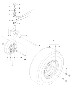 Wheels/ Tires Diagram and Parts List for RZ4219BF (966582201)(2010-03) Husqvarna Lawn Mower