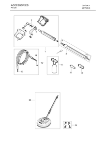 Accessories Diagram and Parts List for PW235  Husqvarna Pressure Washer