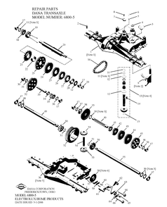 Transmission Diagram and Parts List for 502478401 2009-07 Husqvarna Engine