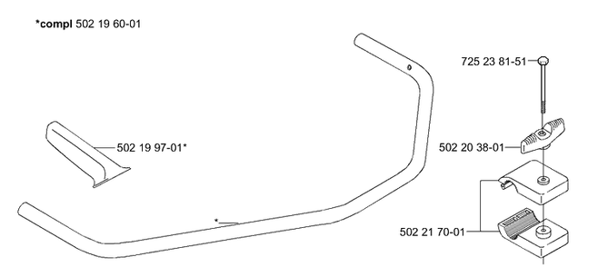 Handle 235r Diagram and Parts List for 235R 2000-10 Husqvarna Brush Cutter