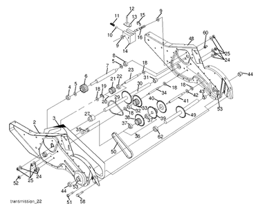 Transmission Diagram and Parts List for CRT900 (96093002402)(2017-03) Husqvarna Cultivator