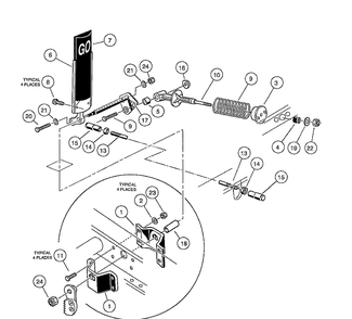 Accelerator Pedal Assembly Diagram and Parts List for HUV4210GXP 2005-06 Husqvarna Lawn Tractor