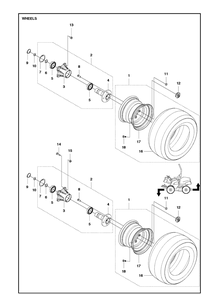 Wheels And Tires Diagram and Parts List for P520D (967602001)(2016) Husqvarna Lawn Mower