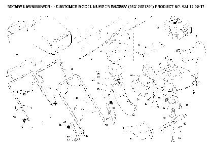 Frame And Engine Diagram and Parts List for R152SV (95417021701, 954170217)(2005-02) Husqvarna Lawn Mower