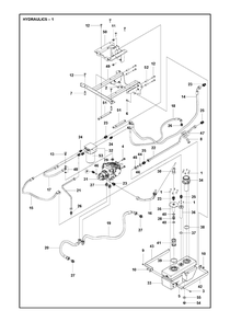 Hydraulics Diagram and Parts List for P525DX (967985401)(2021-02) Husqvarna Lawn Tractor