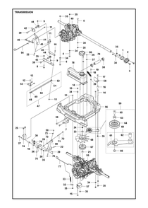 Transmission Diagram and Parts List for RC320TSAWD2017-2022  Husqvarna Lawn Tractor