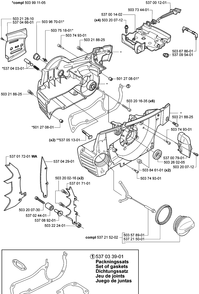 Crankcase Diagram and Parts List for 385 2005-03 Husqvarna Chainsaw