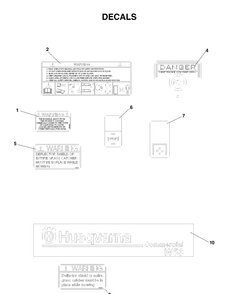 Decals Diagram and Parts List for W53 (968999287)(2007-03) Husqvarna Lawn Mower