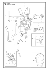 Harness Diagram and Parts List for 525IRXT  Husqvarna Brush Cutter
