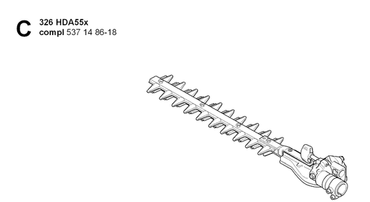 Cutting Equipment 2 Diagram and Parts List for 326HDA55 (X-SERIES)(20054000001-20090900000) Husqvarna Hedge Trimmer