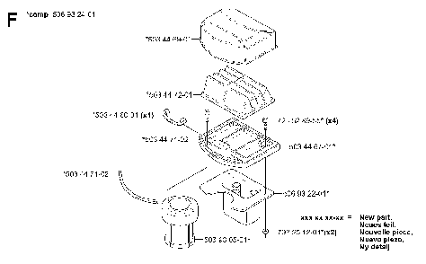 Air Filter Diagram and Parts List for RIDERPRO18 (953521901)(2004-01) Husqvarna Lawn Tractor