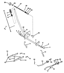 Mower Lift Assembly Diagram and Parts List for YT160 (954000582-A)(1993-01) Husqvarna Lawn Tractor