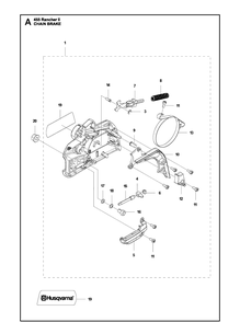 Chain Brake Diagram and Parts List for 455 (Rancher II)(2012-06) Husqvarna Chainsaw