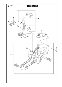 Fuel Tank And Handle Diagram and Parts List for 135 e-series II TrioBrake Husqvarna Chainsaw