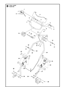 Handle Diagram and Parts List for LC53E 966669204 Husqvarna Lawn Mower