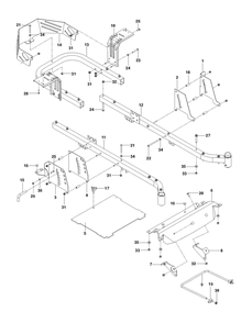Frame Diagram and Parts List for RZ4824TF  Husqvarna Lawn Tractor