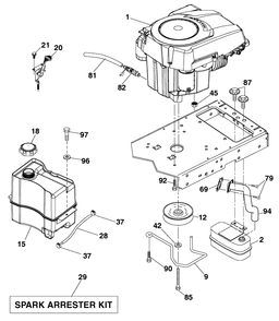 Engine Diagram and Parts List for YTH20K46 (917289542)(2010-01) Husqvarna Lawn Mower