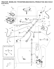 Electrical Diagram and Parts List for YTH150 (96041002101)(2008-01) Husqvarna Lawn Tractor
