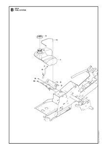 Fuel System Diagram and Parts List for R318  Husqvarna Lawn Mower