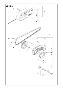 Belt Guard And Pulley Diagram and Parts List for K1260RAIL 2010-10 Husqvarna Circular Saw