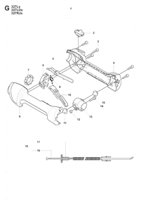 Handle And Controls Diagram and Parts List for 327LX 20080900001-Current Husqvarna Edger