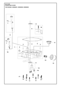 Crankcase Cover Diagram and Parts List for HS413AE  Husqvarna Engine