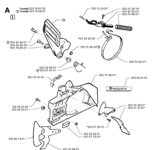 Chain Brake Diagram and Parts List for 281 20000600001-20014000000 Husqvarna Chainsaw