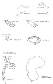 Accessories (B) Diagram and Parts List for 322L 2001-01 Husqvarna Trimmer