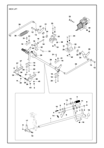Mower Lift / Deck Lift Diagram and Parts List for XCITETMZ345 Z350 Husqvarna Lawn Tractor